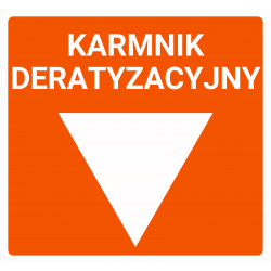 TABLICZKA PCV KARMNIK DERATYZACYJNY - pomarańczowa